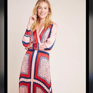 Scotch & Soda Pink and Blue Long Sleeve Dress
